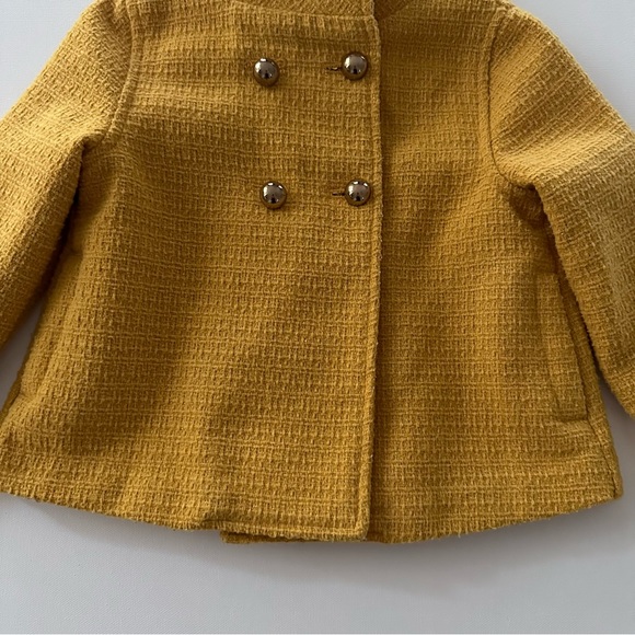 Gymboree Girls 4 Yellow Tweed Pea Coat - Picture 3 of 8